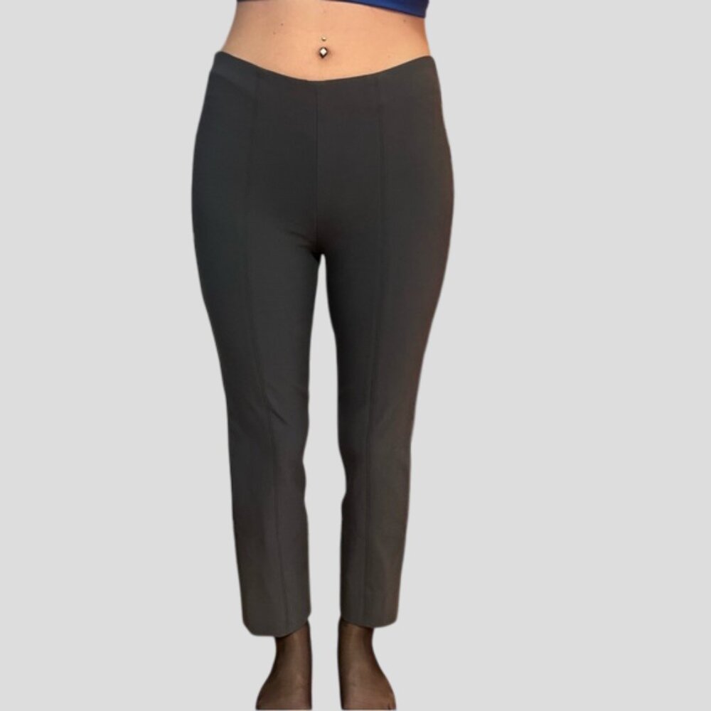Vince Grey High Waisted Slim Ankle Cropped Trousers Pants
